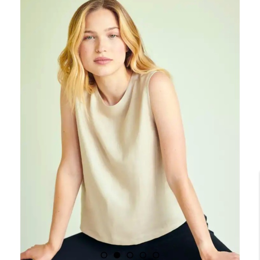 Quince Linen Tank Light Green Medium